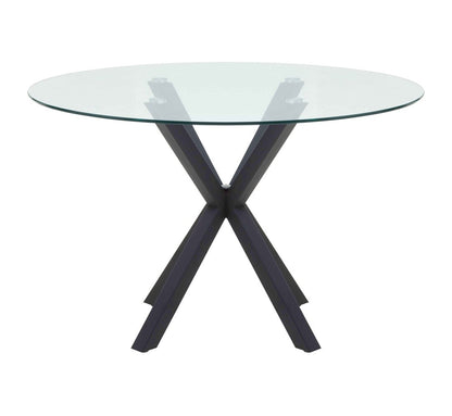 Sorrento Round Dining Table With Black Metal Legs