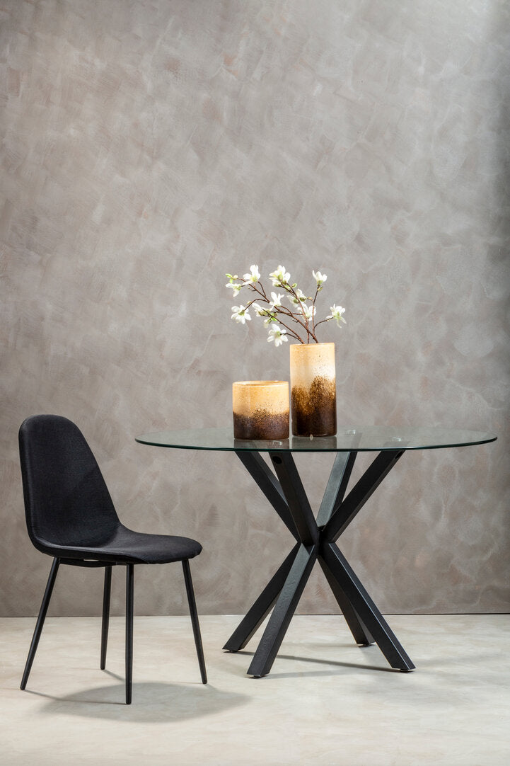 Sorrento Round Dining Table With Black Metal Legs