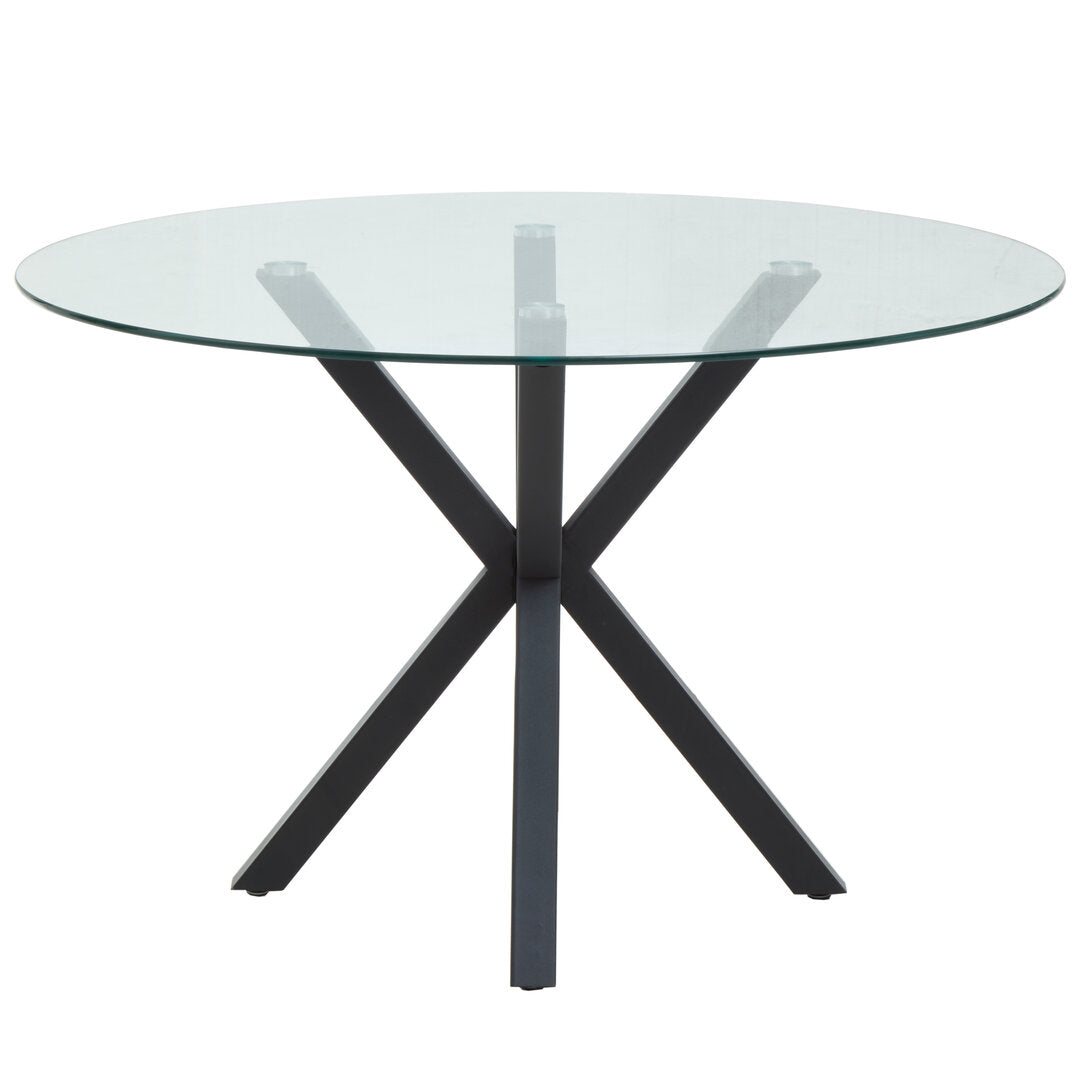 Sorrento Round Dining Table With Black Metal Legs