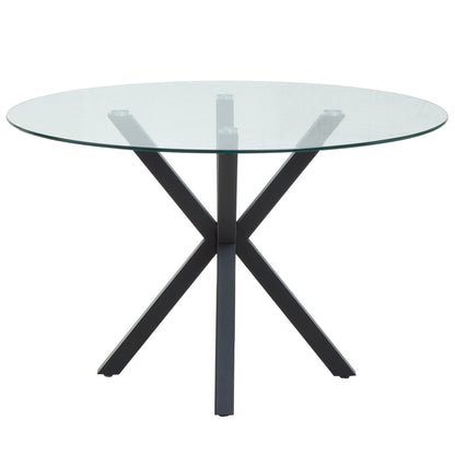 Sorrento Round Dining Table With Black Metal Legs