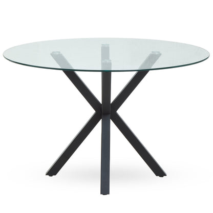 Sorrento Round Dining Table With Black Metal Legs