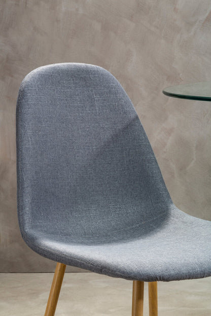 Sorrento Grey Dining Chair With Wood Effect Legs
