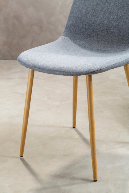 Sorrento Grey Dining Chair With Wood Effect Legs