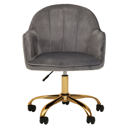 Florence Grey Velvet And Gold Base Home Office Chair