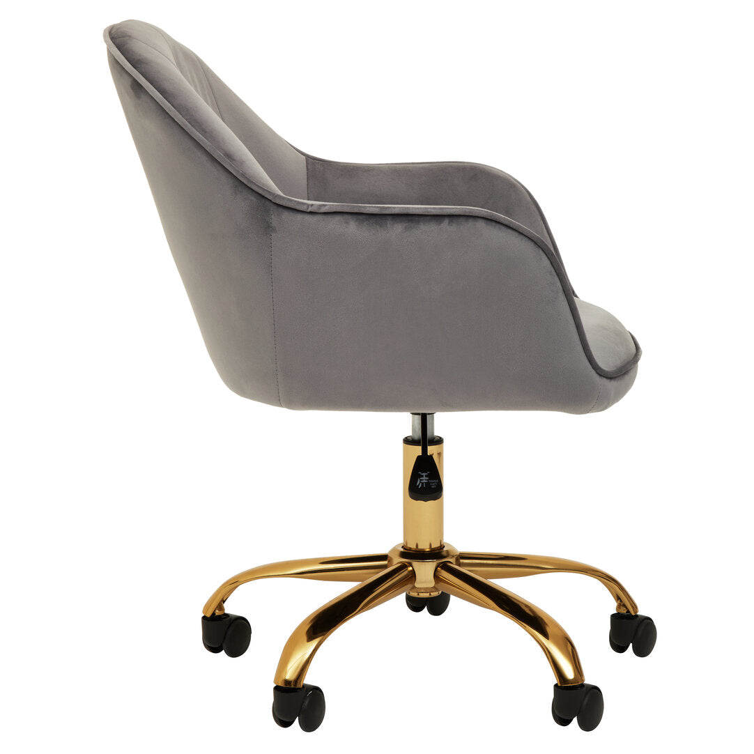 Florence Grey Velvet And Gold Base Home Office Chair