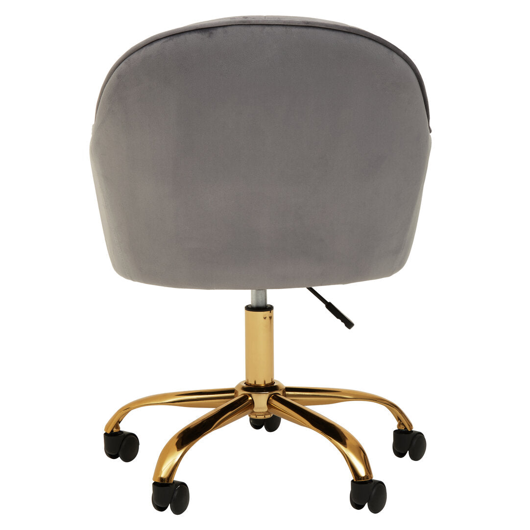 Florence Grey Velvet And Gold Base Home Office Chair