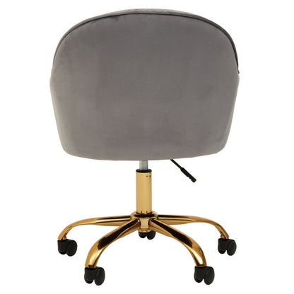 Florence Grey Velvet And Gold Base Home Office Chair