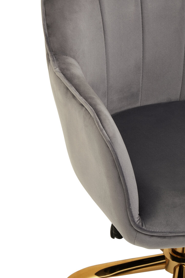 Florence Grey Velvet And Gold Base Home Office Chair