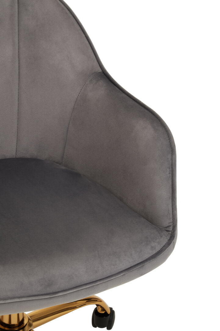 Florence Grey Velvet And Gold Base Home Office Chair