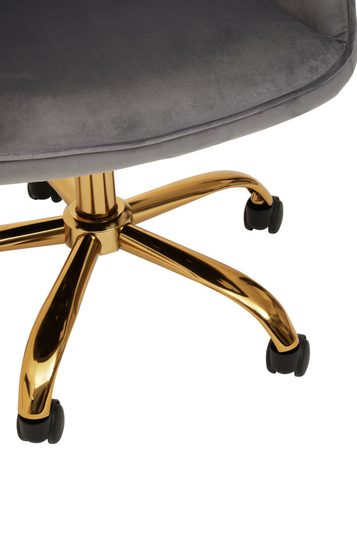 Florence Grey Velvet And Gold Base Home Office Chair