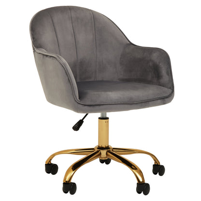 Florence Grey Velvet And Gold Base Home Office Chair