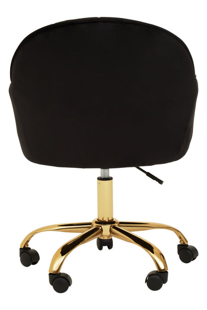 Florence Black Velvet And Gold Base Home Office Chair