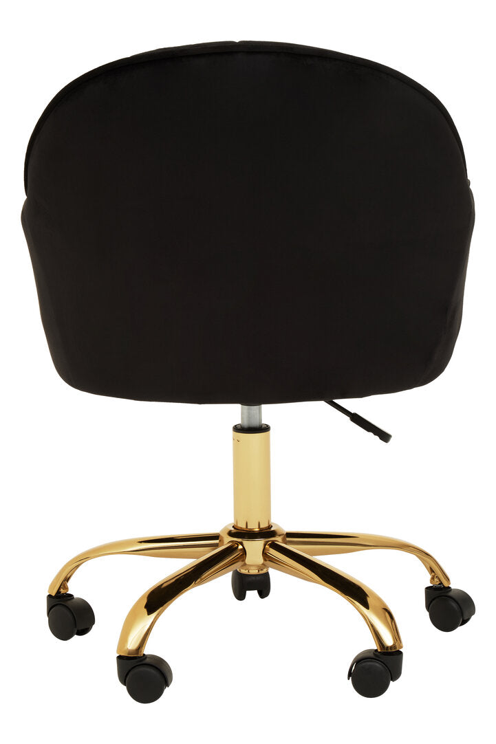 Florence Black Velvet And Gold Base Home Office Chair