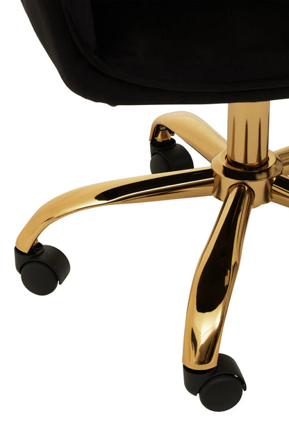 Florence Black Velvet And Gold Base Home Office Chair