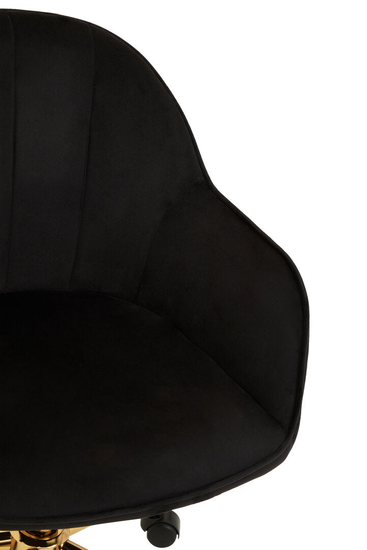 Florence Black Velvet And Gold Base Home Office Chair