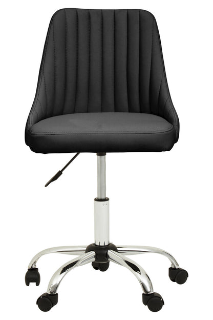Florence Ribbed Black And Chrome Home Office Chair