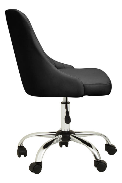 Florence Ribbed Black And Chrome Home Office Chair