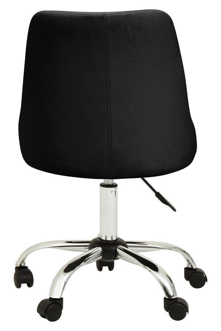 Florence Ribbed Black And Chrome Home Office Chair