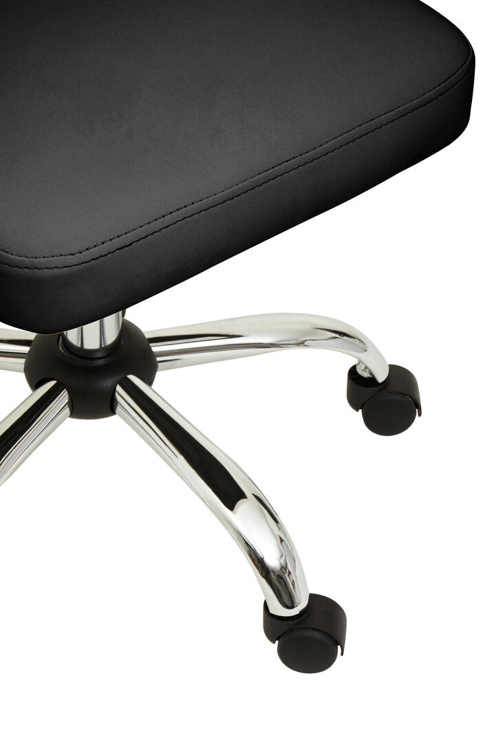 Florence Ribbed Black And Chrome Home Office Chair