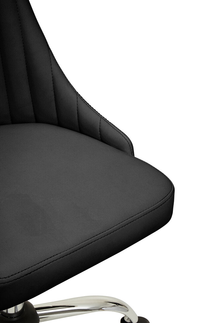 Florence Ribbed Black And Chrome Home Office Chair