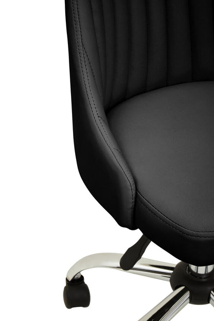 Florence Ribbed Black And Chrome Home Office Chair