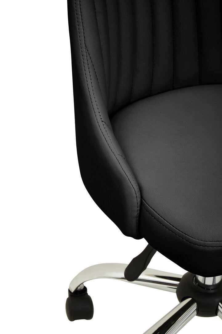 Florence Ribbed Black And Chrome Home Office Chair