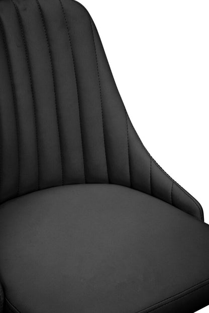 Florence Ribbed Black And Chrome Home Office Chair