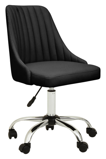 Florence Ribbed Black And Chrome Home Office Chair