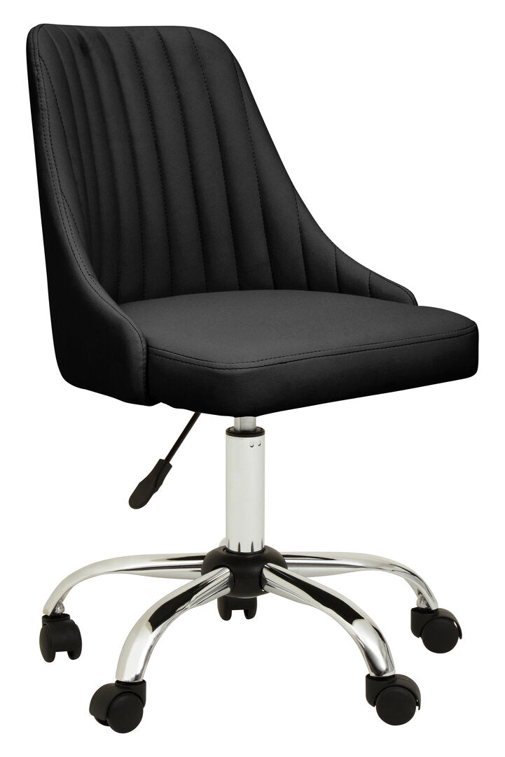 Florence Ribbed Black And Chrome Home Office Chair