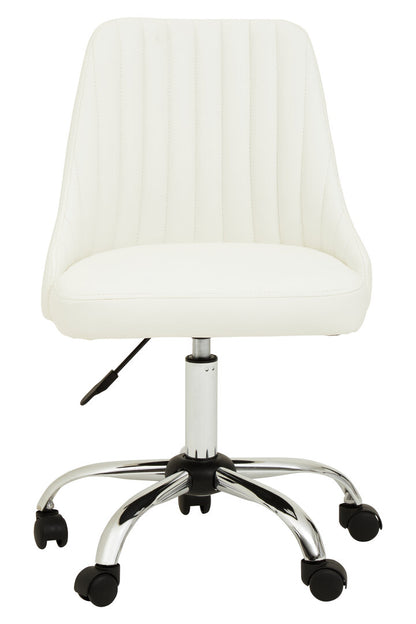 Florence Off White Leather Effect Home Office Chair