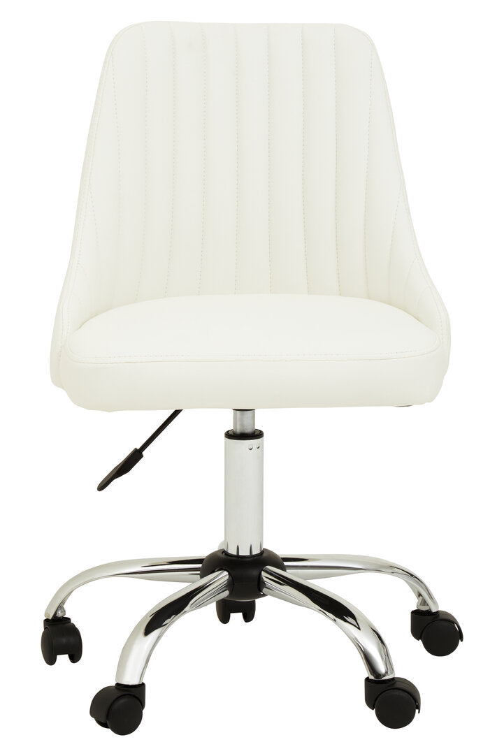 Florence Off White Leather Effect Home Office Chair