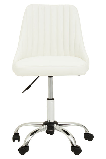 Florence Off White Leather Effect Home Office Chair