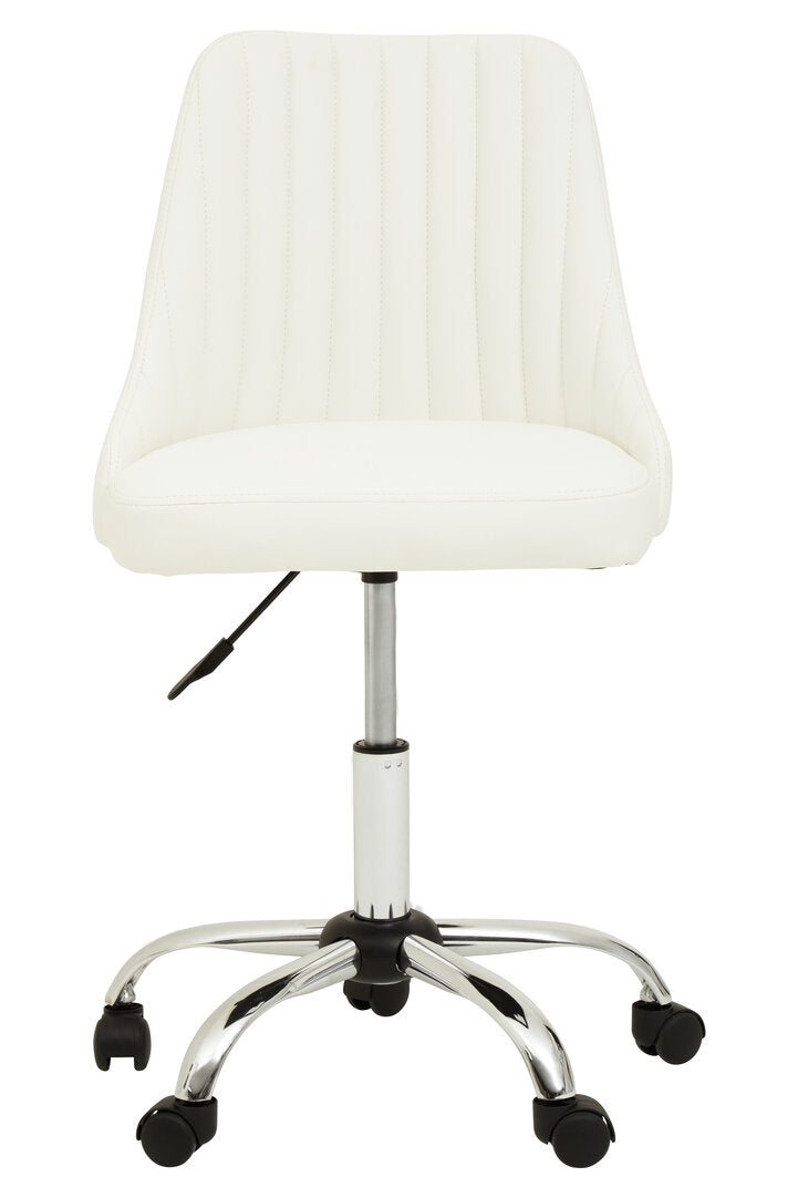 Florence Off White Leather Effect Home Office Chair