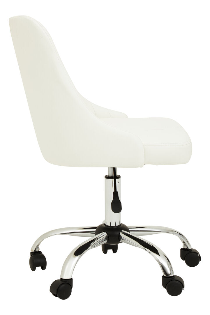 Florence Off White Leather Effect Home Office Chair