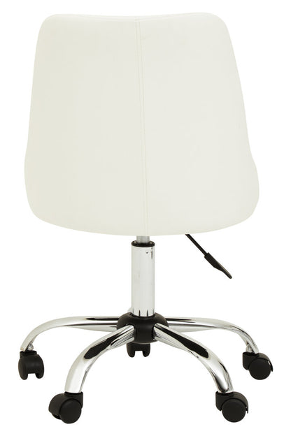 Florence Off White Leather Effect Home Office Chair