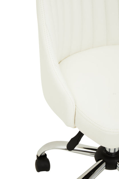 Florence Off White Leather Effect Home Office Chair