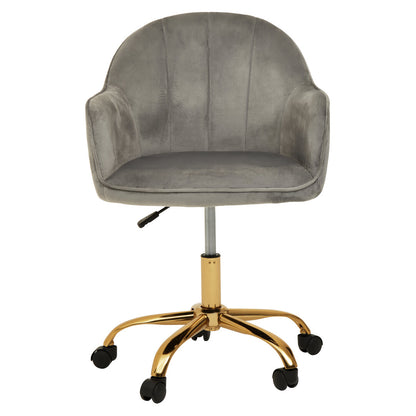 Florence Grey Velvet And Gold Home Office Chair