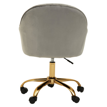 Florence Grey Velvet And Gold Home Office Chair