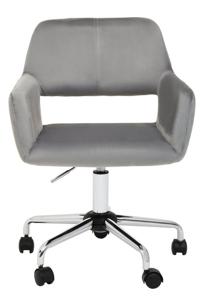 Florence Grey Velvet And Chrome Base Home Office Chair