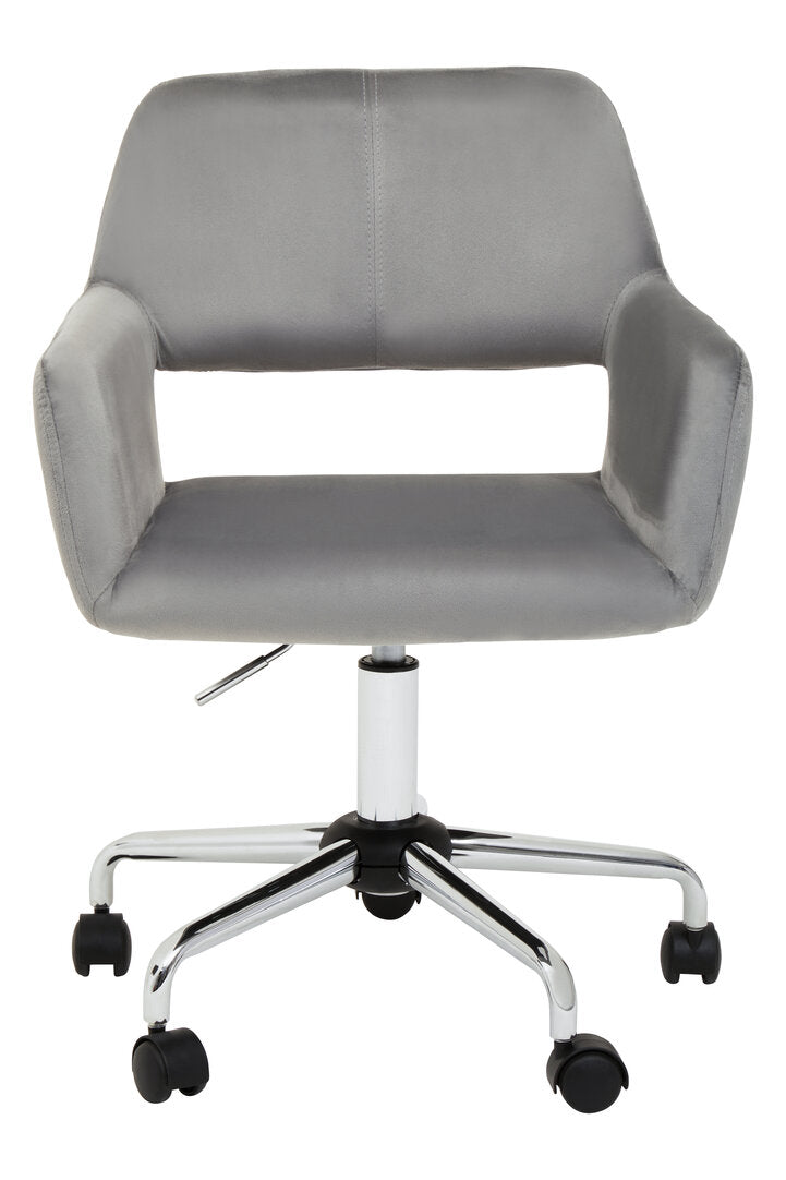 Florence Grey Velvet And Chrome Base Home Office Chair
