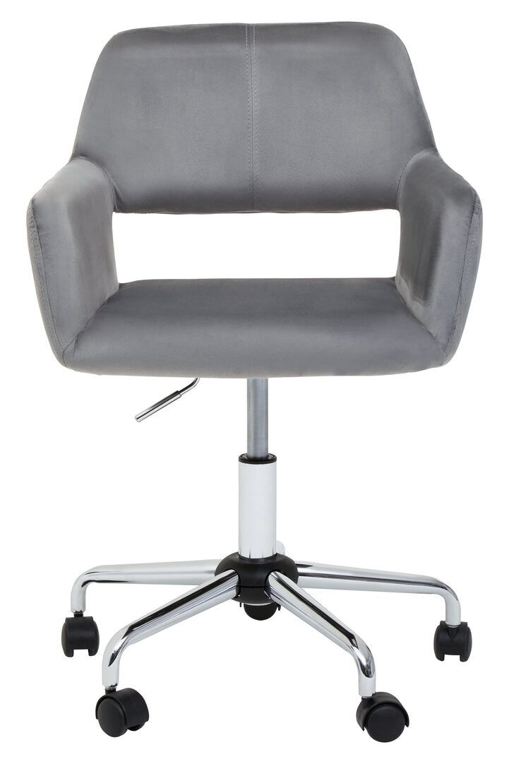 Florence Grey Velvet And Chrome Base Home Office Chair