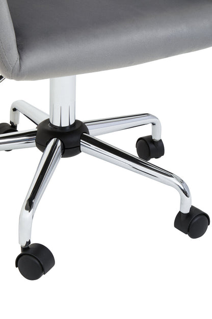 Florence Grey Velvet And Chrome Base Home Office Chair