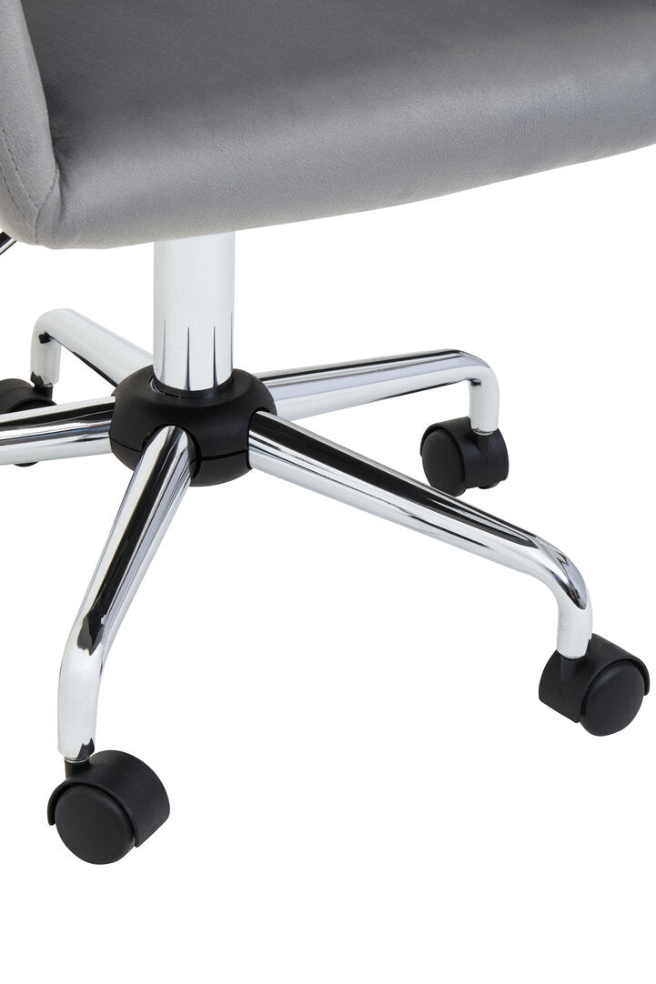 Florence Grey Velvet And Chrome Base Home Office Chair