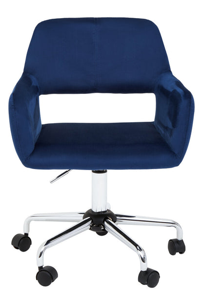 Florence Velvet And Chrome Base Home Office Chair Navy 