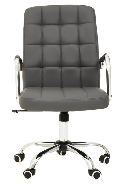 Florence Grey Leather Effect And Chrome Home Office Chair