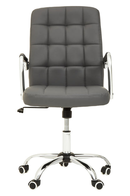 Florence Grey Leather Effect And Chrome Home Office Chair