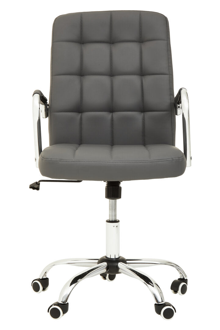 Florence Grey Leather Effect And Chrome Home Office Chair