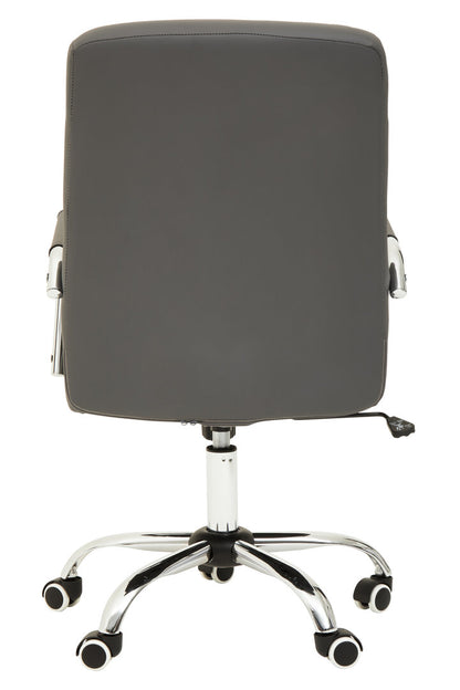 Florence Grey Leather Effect And Chrome Home Office Chair