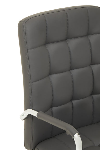 Florence Grey Leather Effect And Chrome Home Office Chair