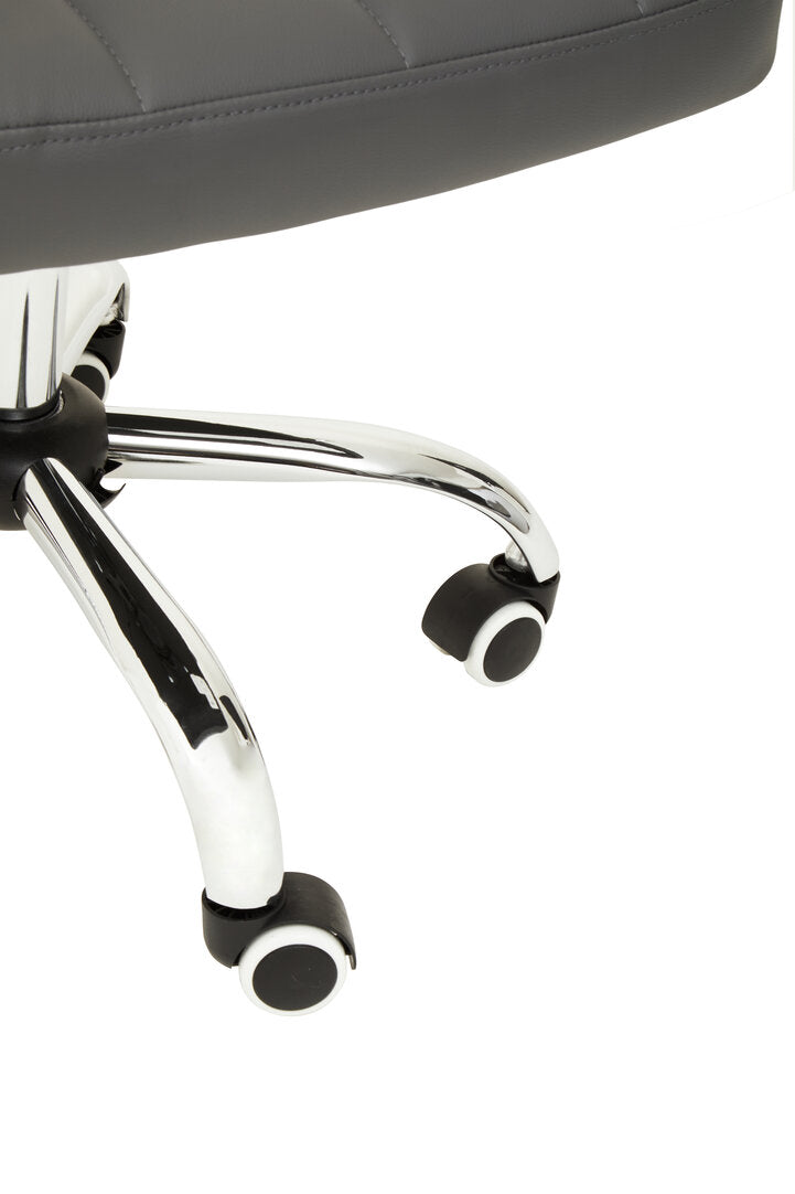 Florence Grey Leather Effect And Chrome Home Office Chair